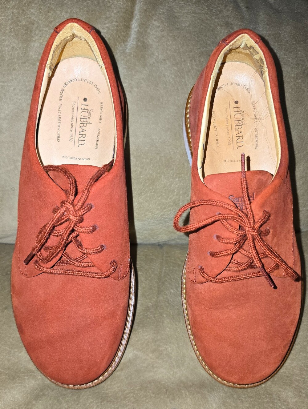 Samuel Hubbard Women’s Rust Color Suede Lace-Up Loafers Shoes Size 7M